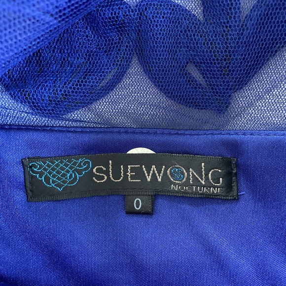 Sue Wong Nocturne Cobalt Blue Lace Cocktail Dress - Picture 5 of 5